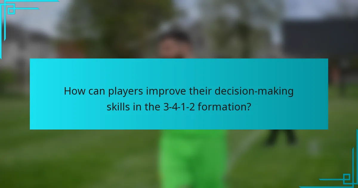 How can players improve their decision-making skills in the 3-4-1-2 formation?