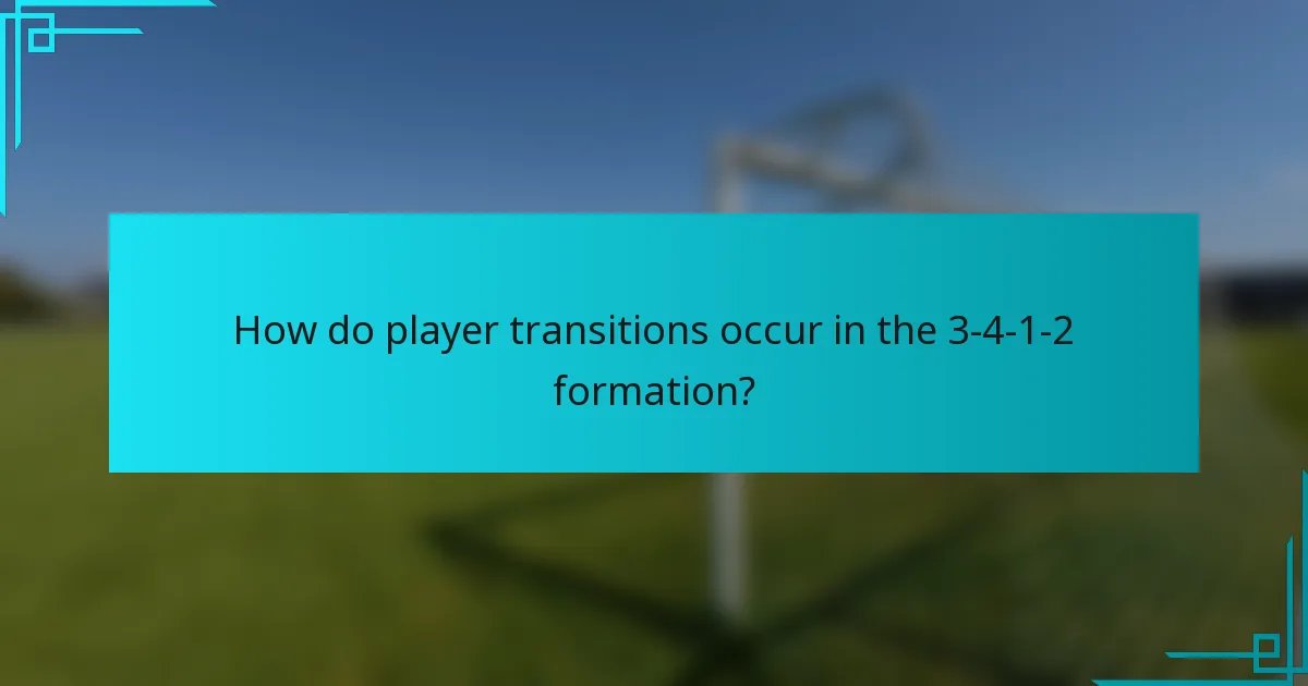 How do player transitions occur in the 3-4-1-2 formation?