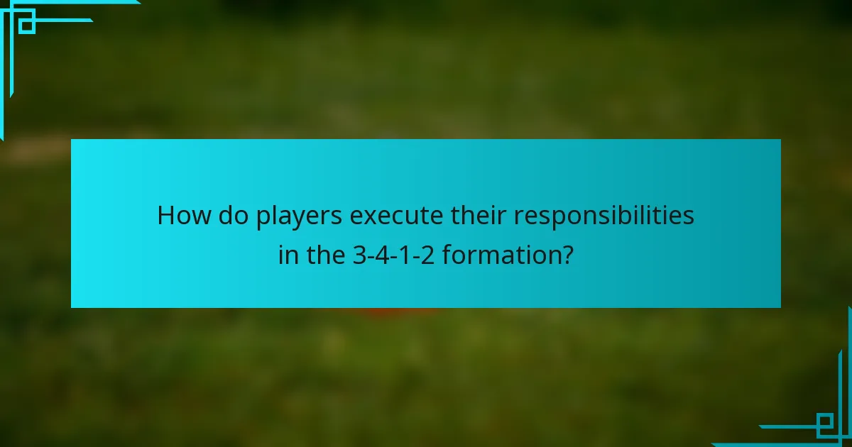 How do players execute their responsibilities in the 3-4-1-2 formation?