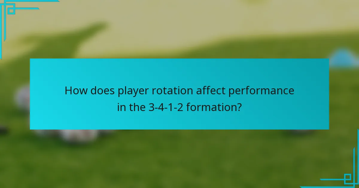 How does player rotation affect performance in the 3-4-1-2 formation?
