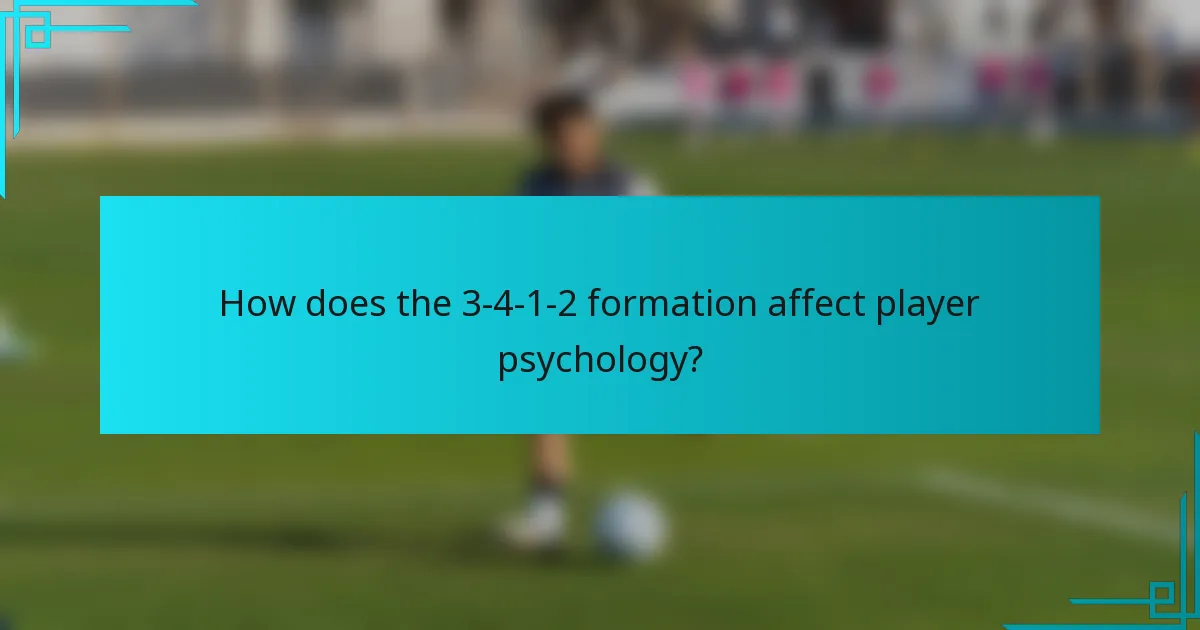 How does the 3-4-1-2 formation affect player psychology?