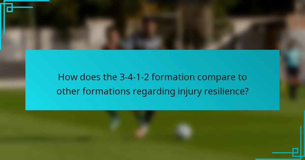 How does the 3-4-1-2 formation compare to other formations regarding injury resilience?