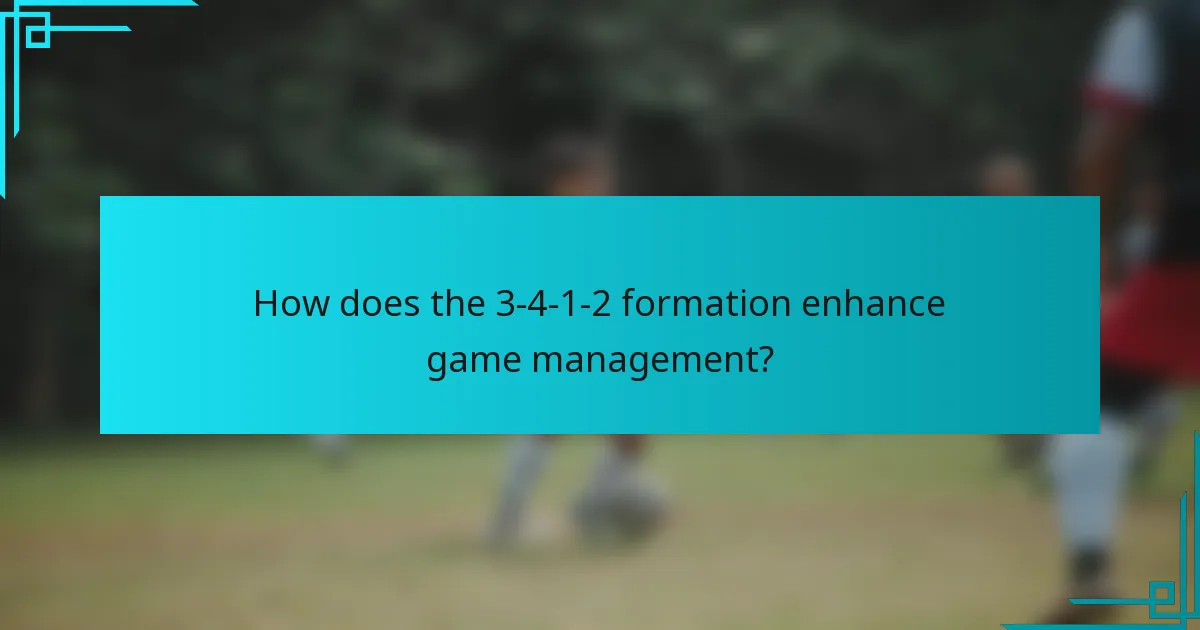 How does the 3-4-1-2 formation enhance game management?