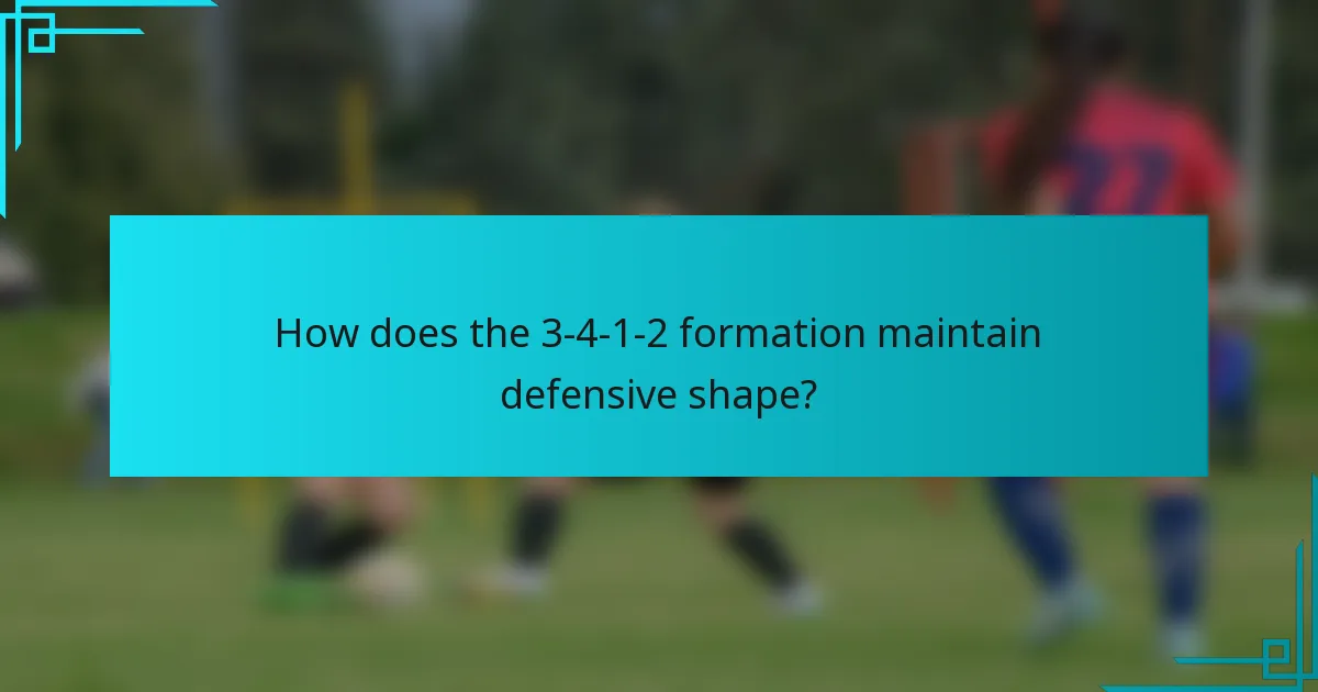 How does the 3-4-1-2 formation maintain defensive shape?