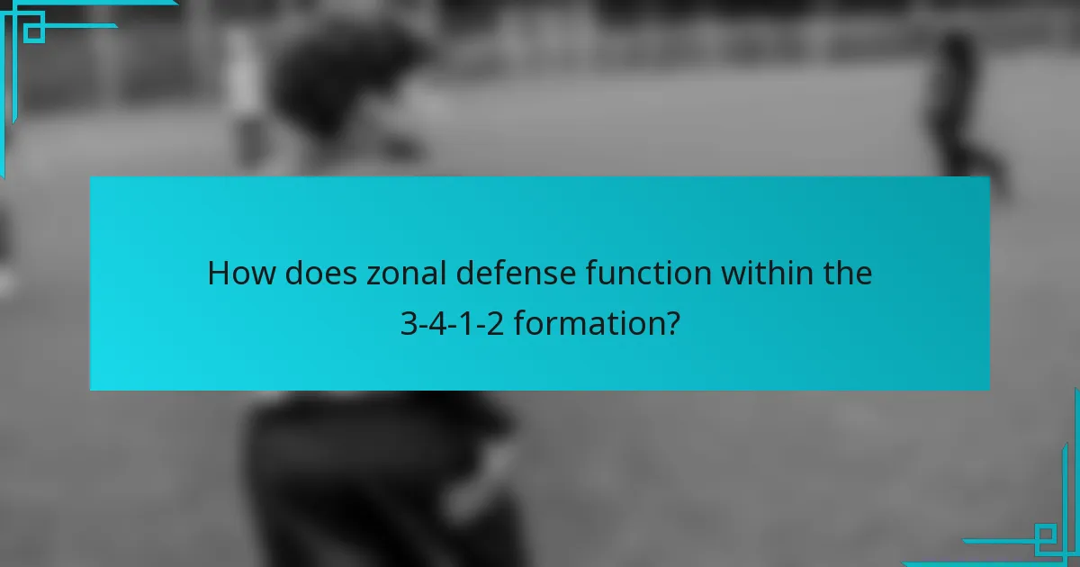 How does zonal defense function within the 3-4-1-2 formation?