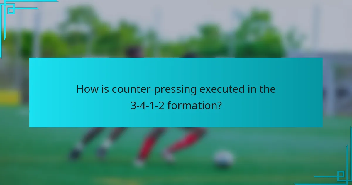 How is counter-pressing executed in the 3-4-1-2 formation?