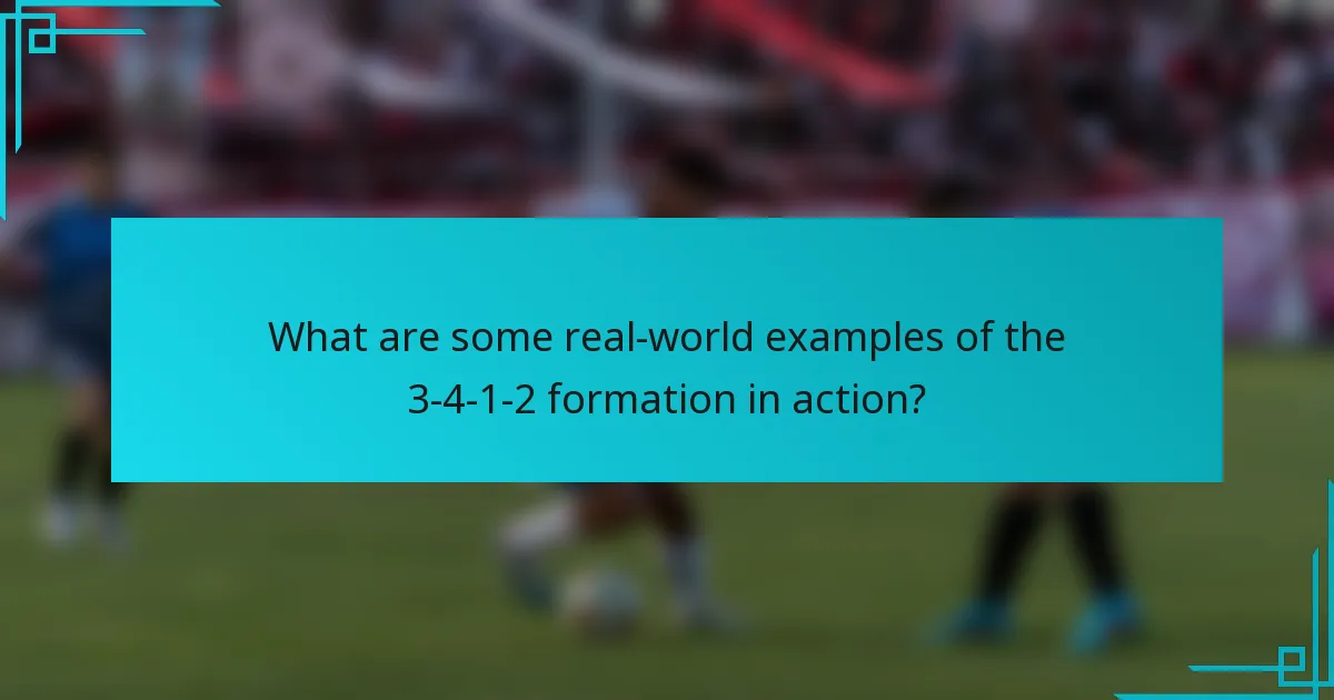 What are some real-world examples of the 3-4-1-2 formation in action?