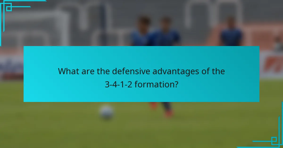 What are the defensive advantages of the 3-4-1-2 formation?