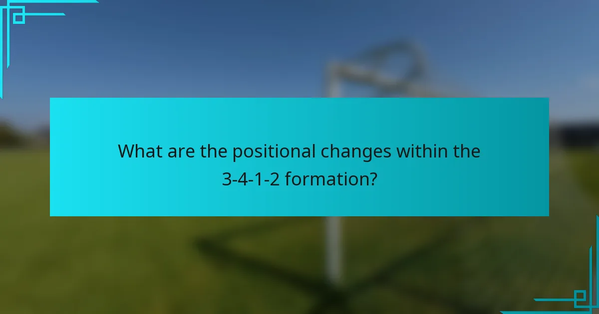 What are the positional changes within the 3-4-1-2 formation?