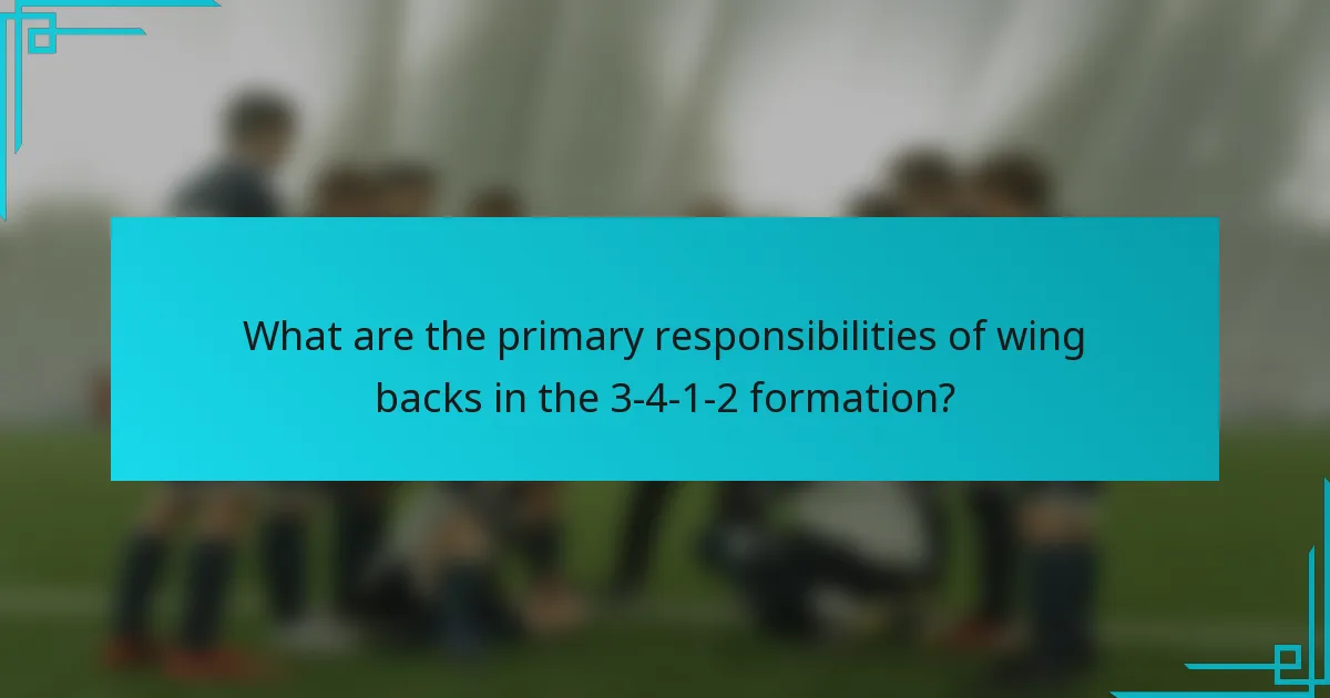What are the primary responsibilities of wing backs in the 3-4-1-2 formation?