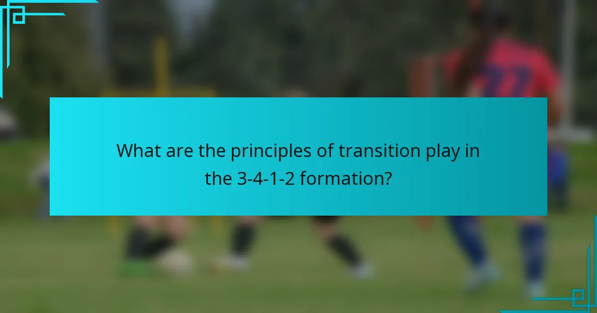 What are the principles of transition play in the 3-4-1-2 formation?