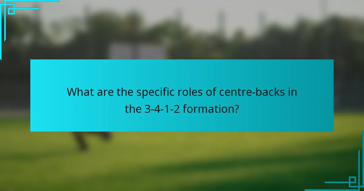 What are the specific roles of centre-backs in the 3-4-1-2 formation?