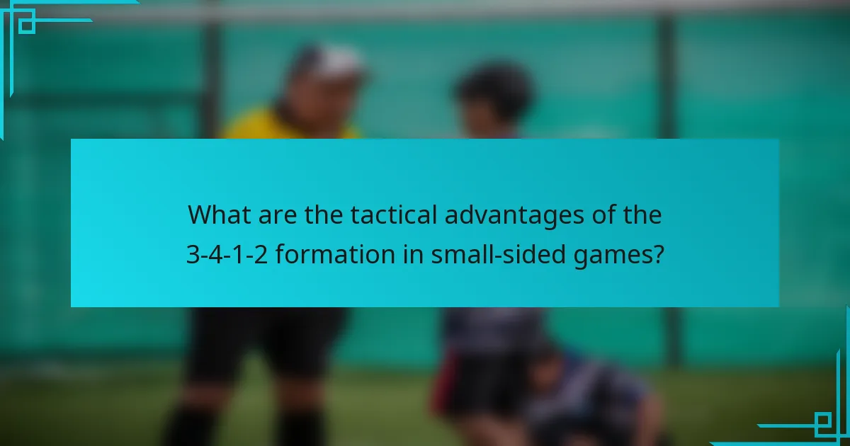 What are the tactical advantages of the 3-4-1-2 formation in small-sided games?
