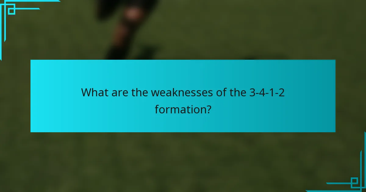 What are the weaknesses of the 3-4-1-2 formation?