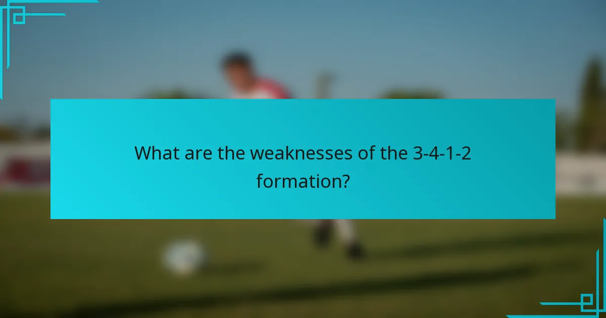 What are the weaknesses of the 3-4-1-2 formation?