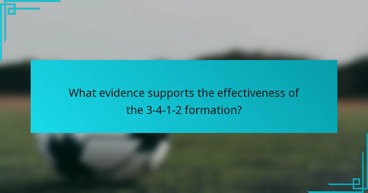 What evidence supports the effectiveness of the 3-4-1-2 formation?