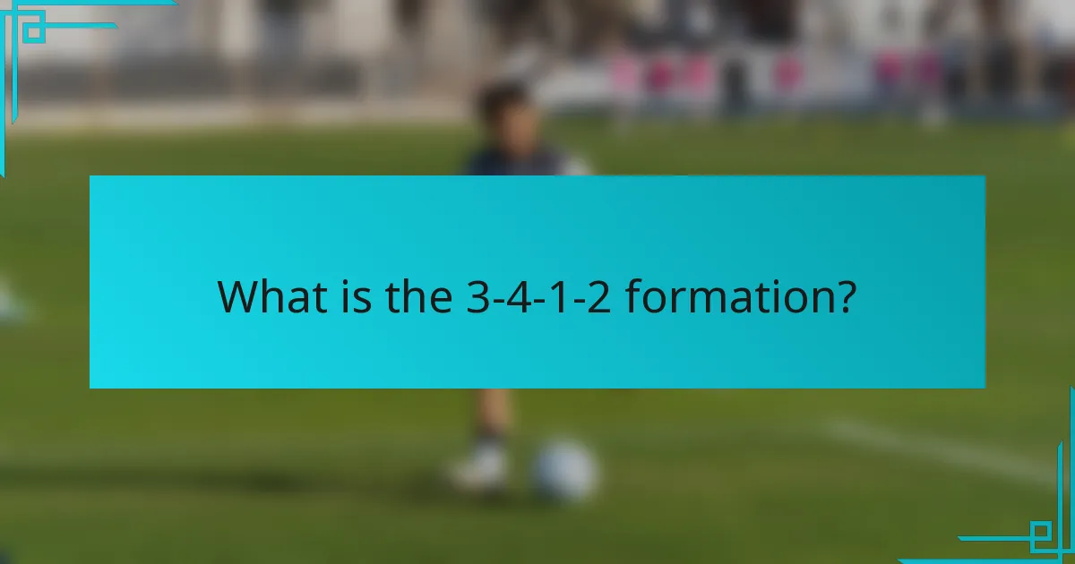 What is the 3-4-1-2 formation?