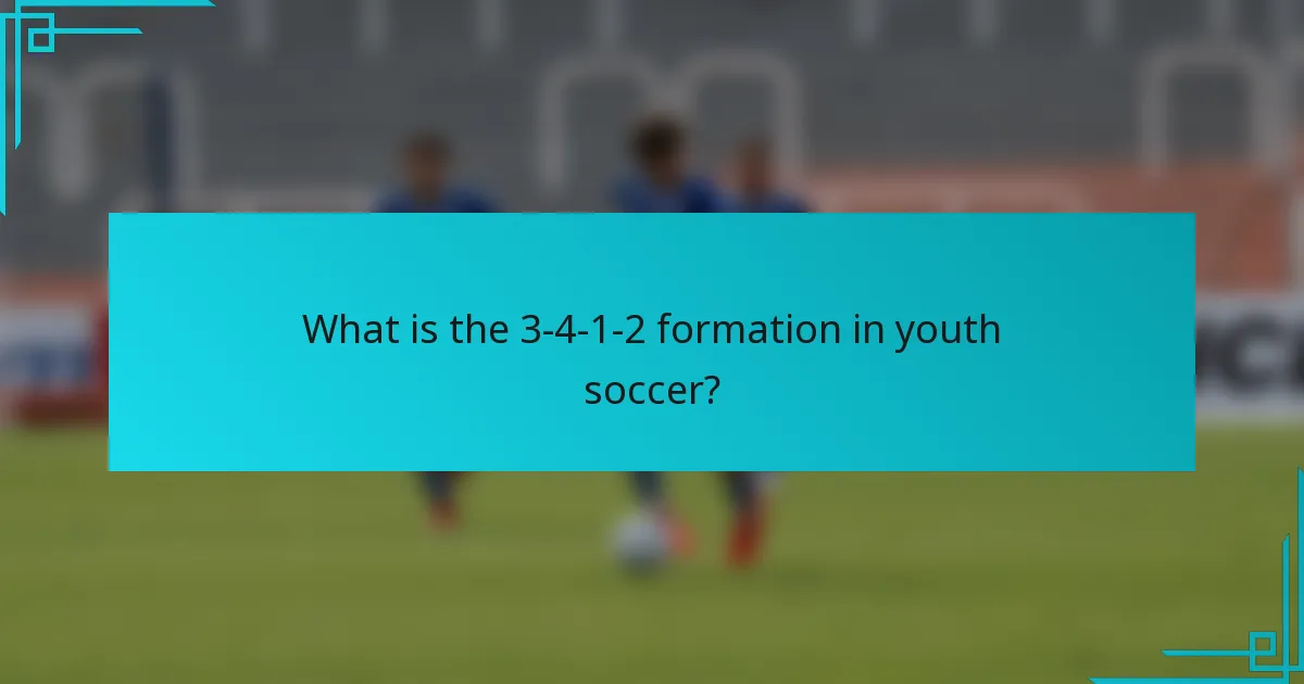What is the 3-4-1-2 formation in youth soccer?