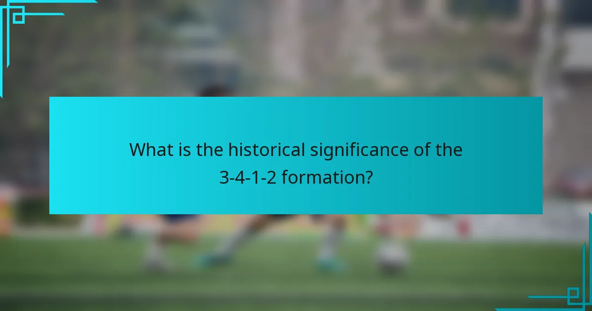 What is the historical significance of the 3-4-1-2 formation?