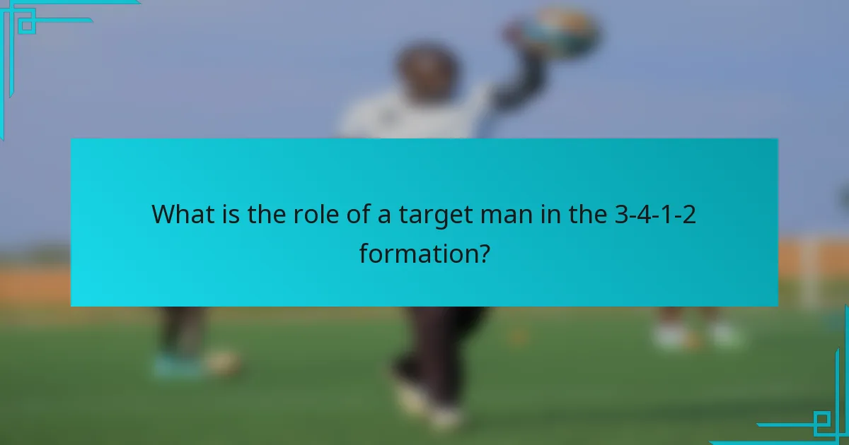 What is the role of a target man in the 3-4-1-2 formation?