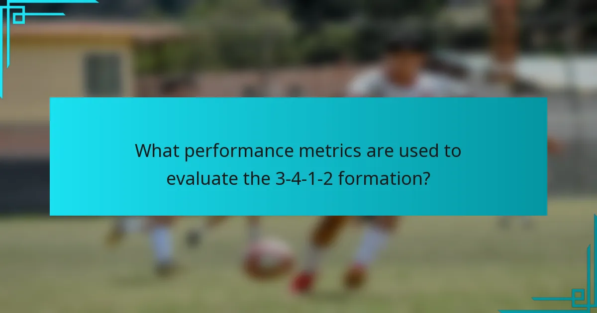 What performance metrics are used to evaluate the 3-4-1-2 formation?